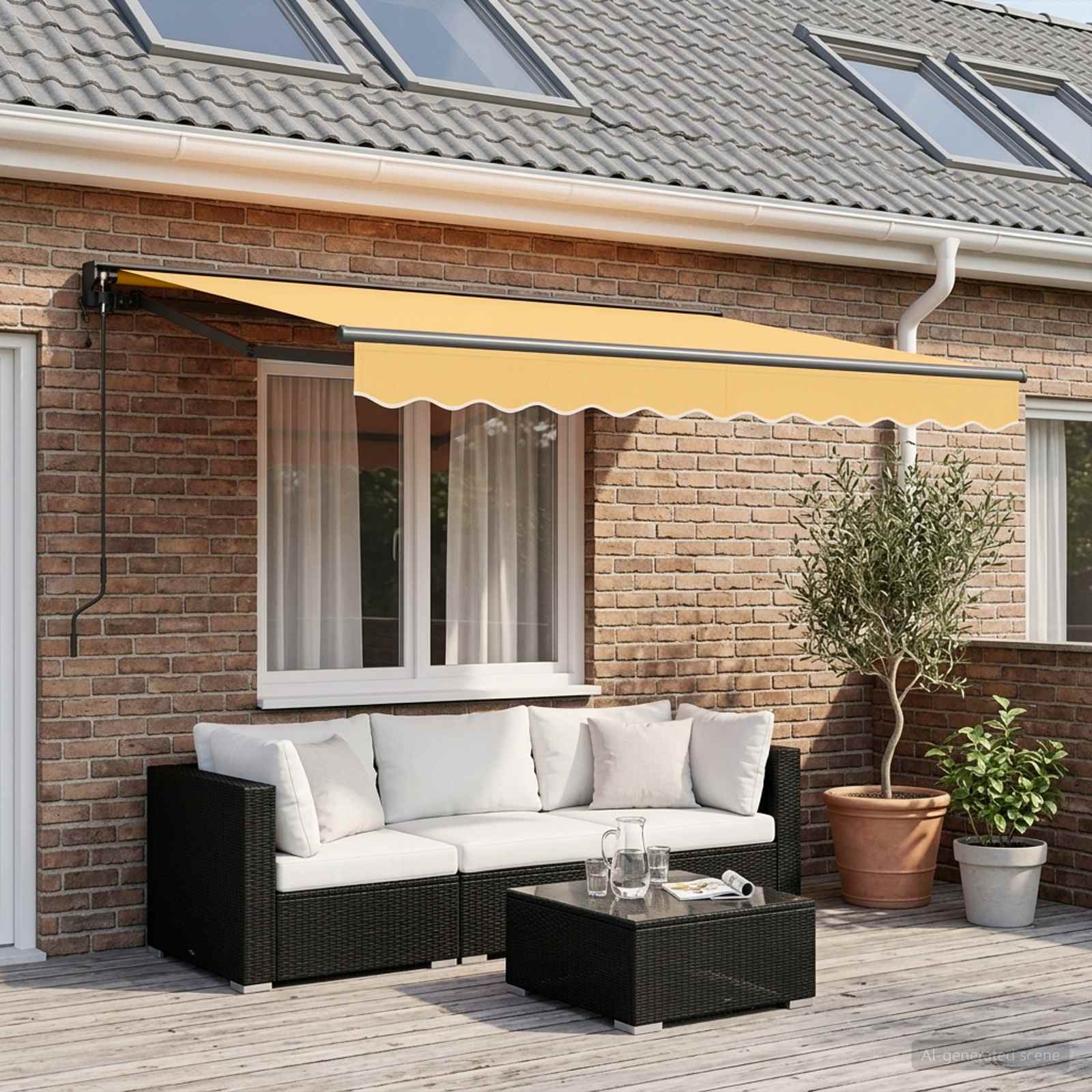Elektrische ausziehbare Markise Sand 3,5 x 2 m