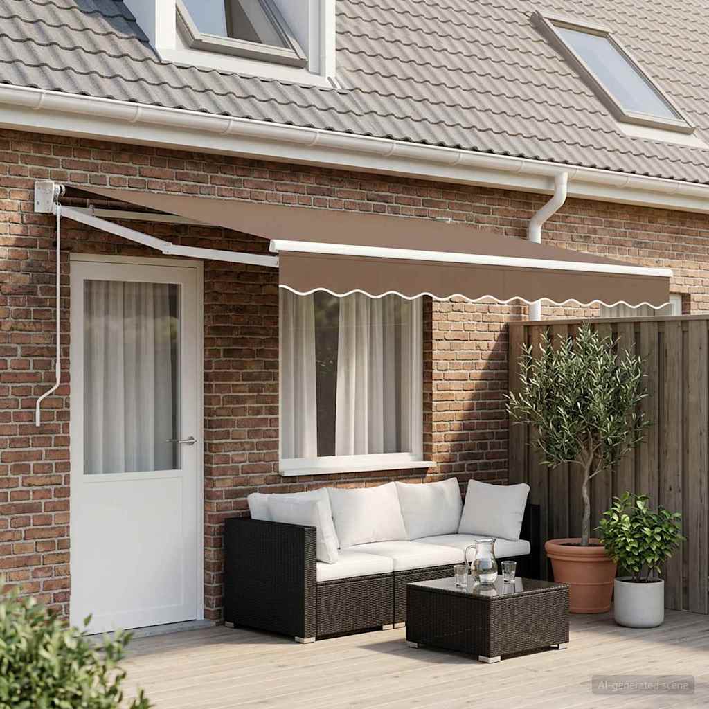 Ausziehbare Markise Taupe 4 x 2 m Polyester und Metall