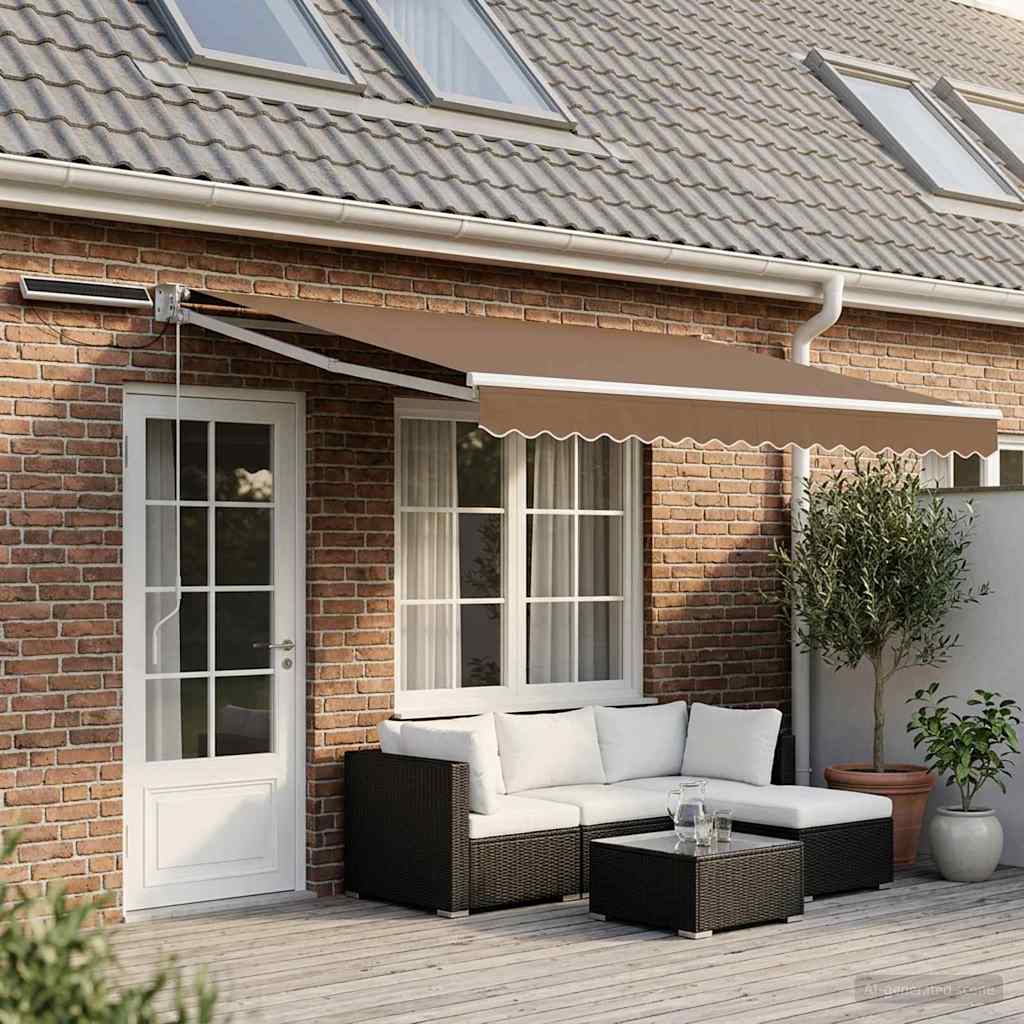 Elektrische ausziehbare Markise Taupe 5 x 3 m