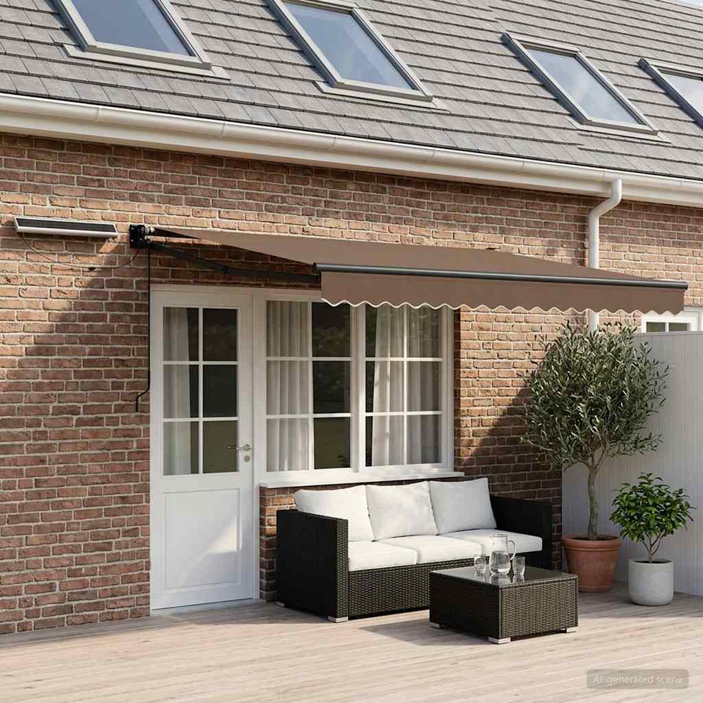 Elektrische ausziehbare Markise Taupe 4,5 × 3 m