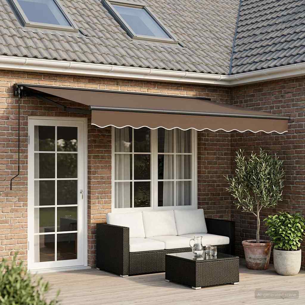 Manuell einziehbare Markise Taupe 4,5 x 3,5 m