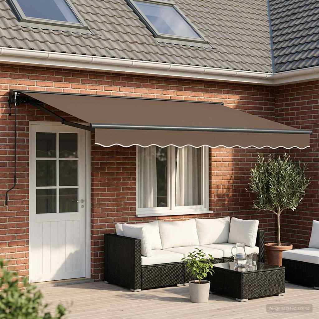 Einziehbare Markise Taupe 4,5 × 3 m Polyester und Aluminium