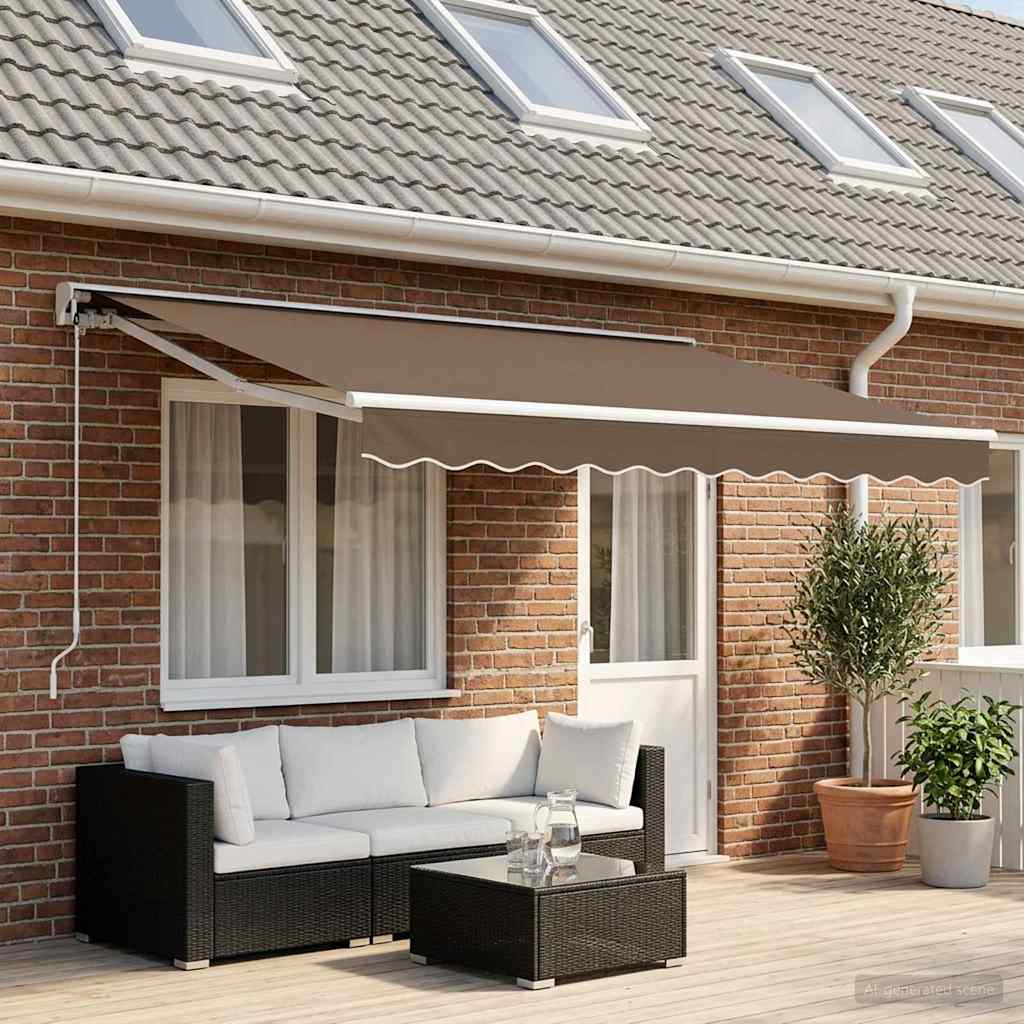 Elektrische ausziehbare Markise Taupe 4,5 × 3 m