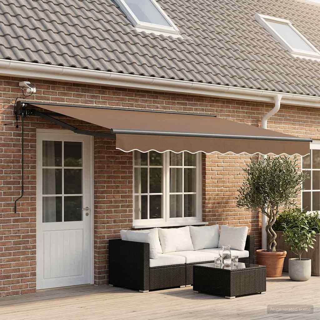 Elektrische ausziehbare Markise Taupe 4 × 3,5 m