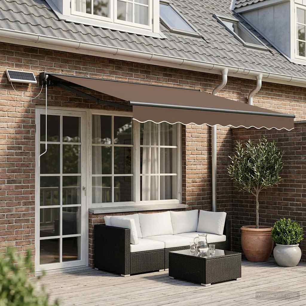 Elektrische ausziehbare Markise Taupe 5 x 3,5 m