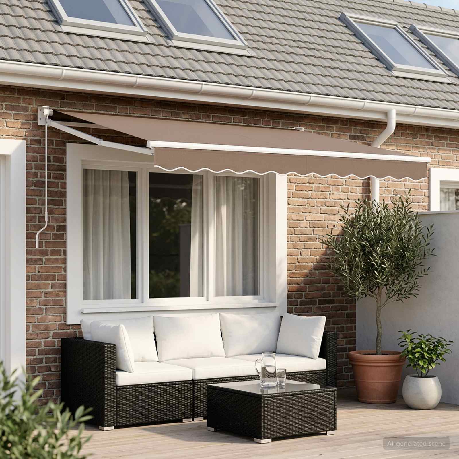 Ausziehbare Markise Taupe 3 x 2,5 m