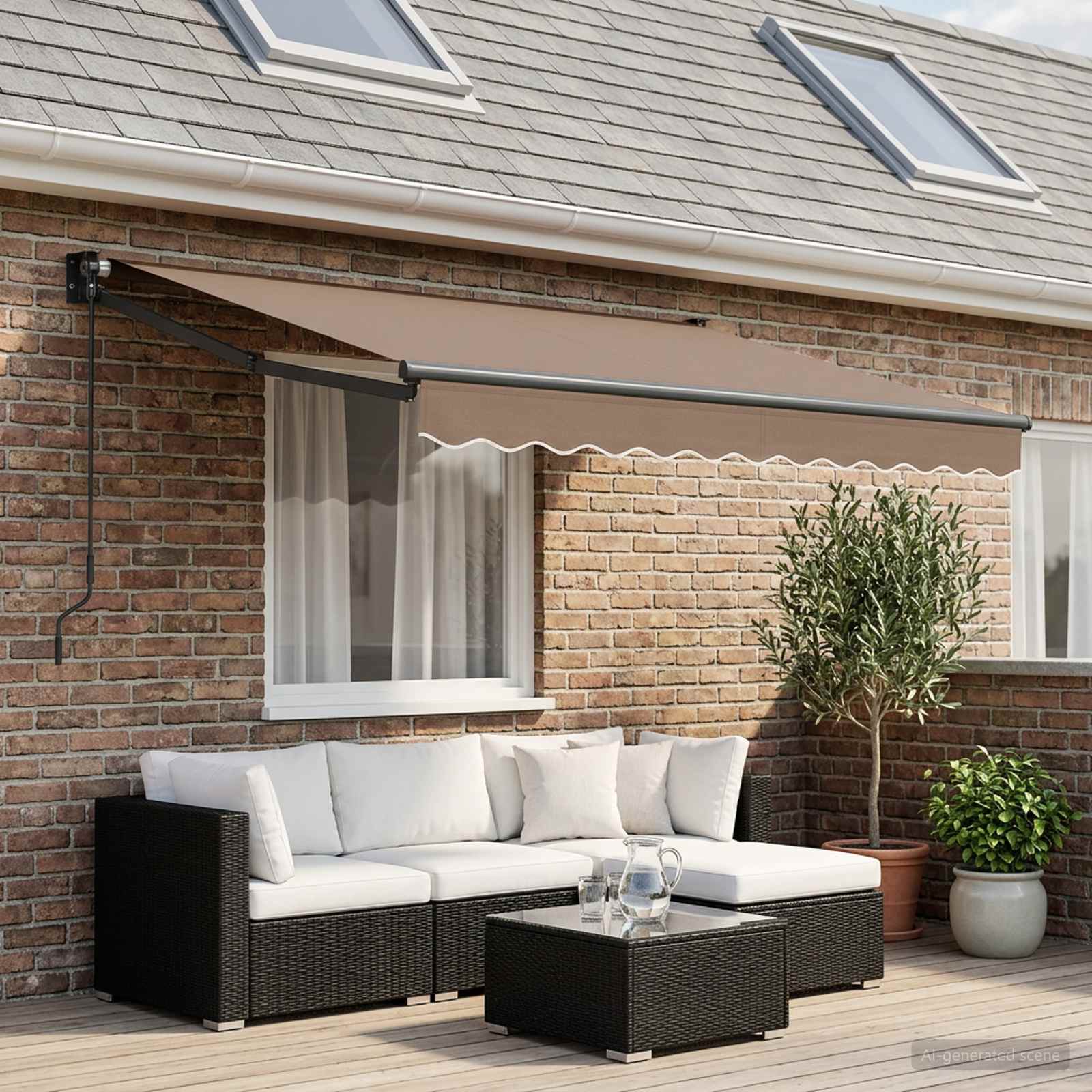 Ausziehbare Markise Taupe 3 x 2,5 m
