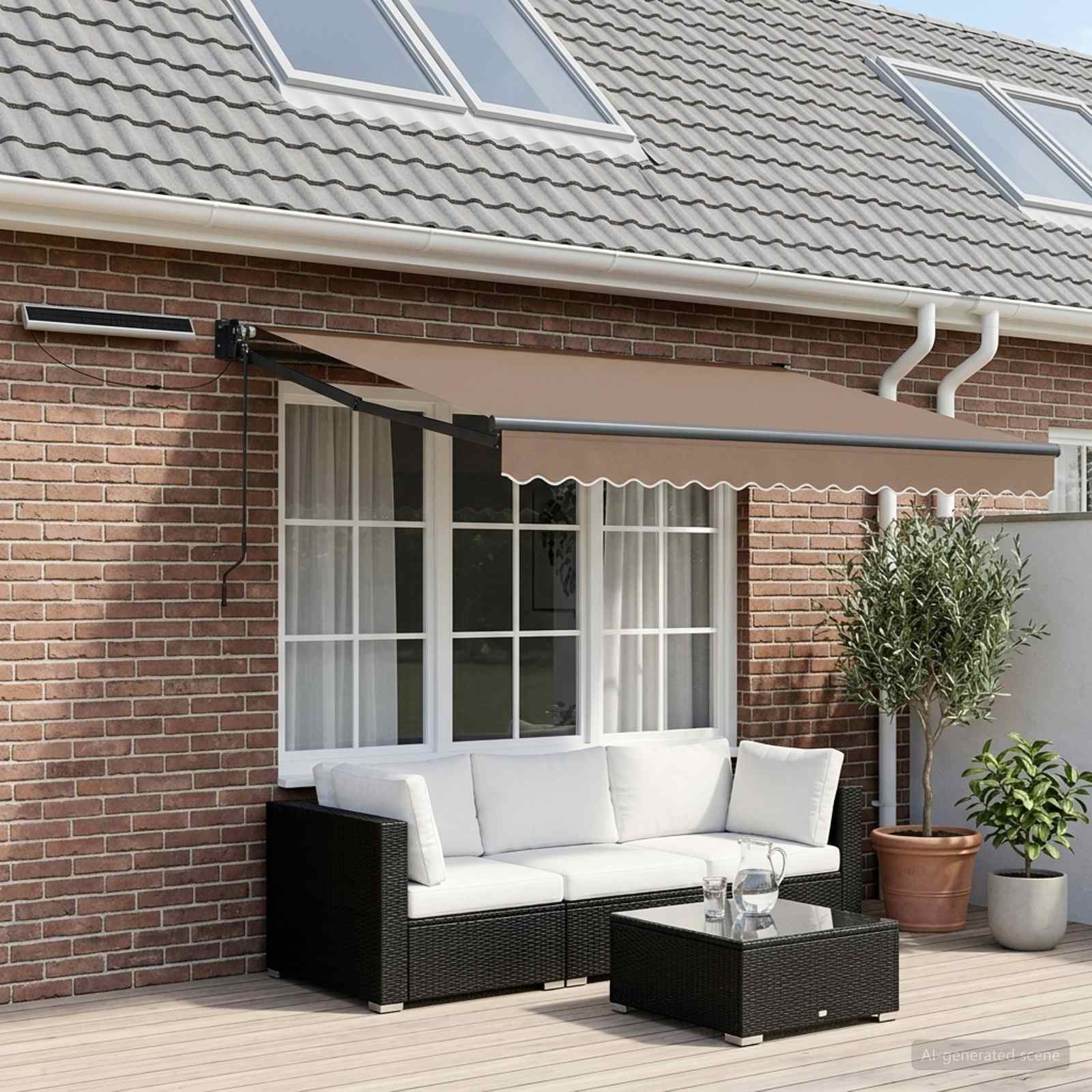 Elektrische ausziehbare Markise Taupe 3 x 2,5 m