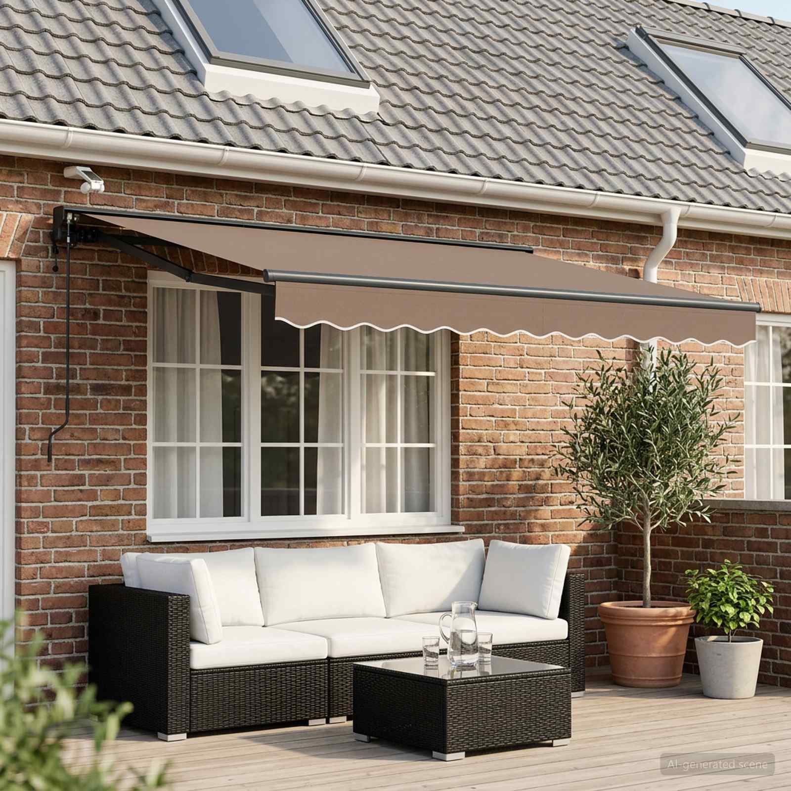 Elektrische ausziehbare Markise Taupe 3 x 2,5 m
