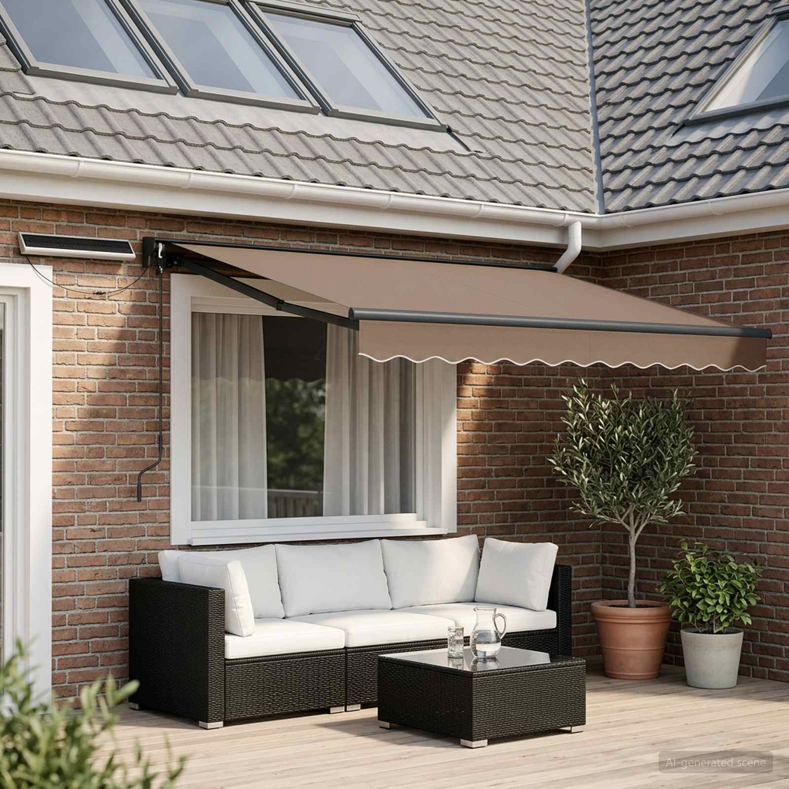 Elektrische ausziehbare Markise Taupe 3 x 2,5 m