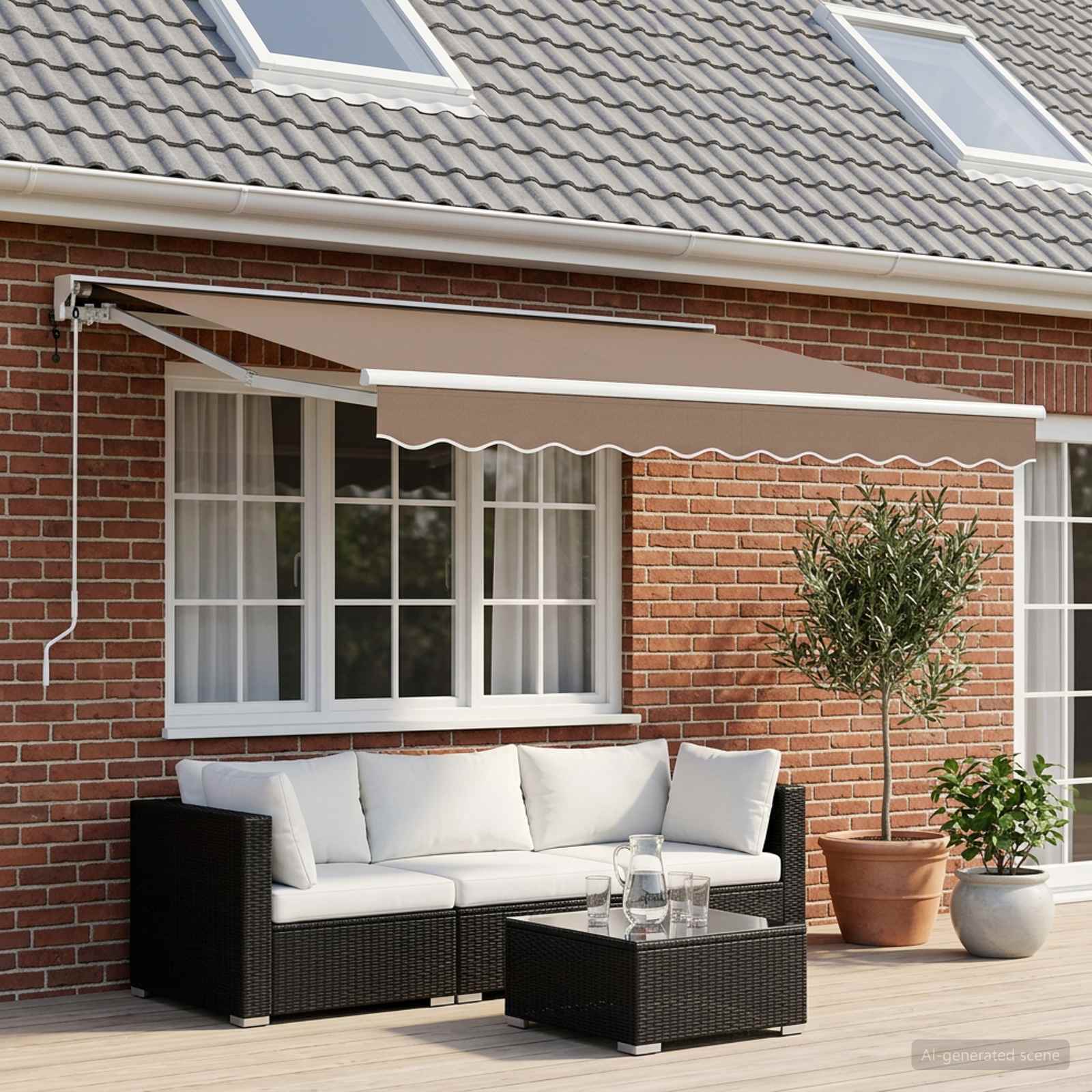 Elektrische ausziehbare Markise Taupe 4 x 3 m