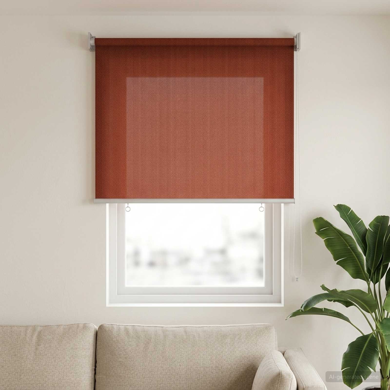 Außenrollo 90% UV-Block Terrakotta 60 x 140 cm HDPE