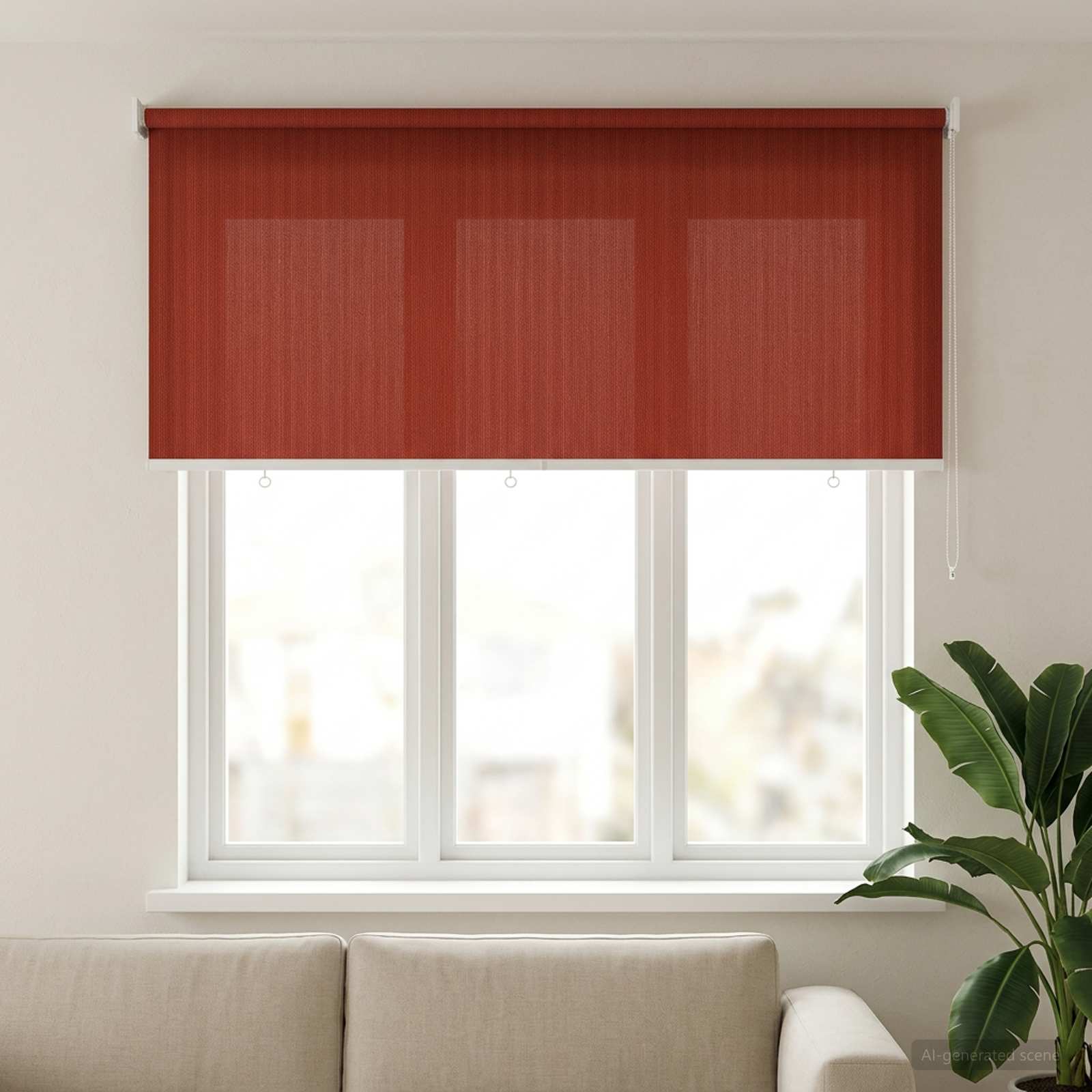 Außenrollo 90% UV-Block Terrakotta 160 x 140 cm HDPE