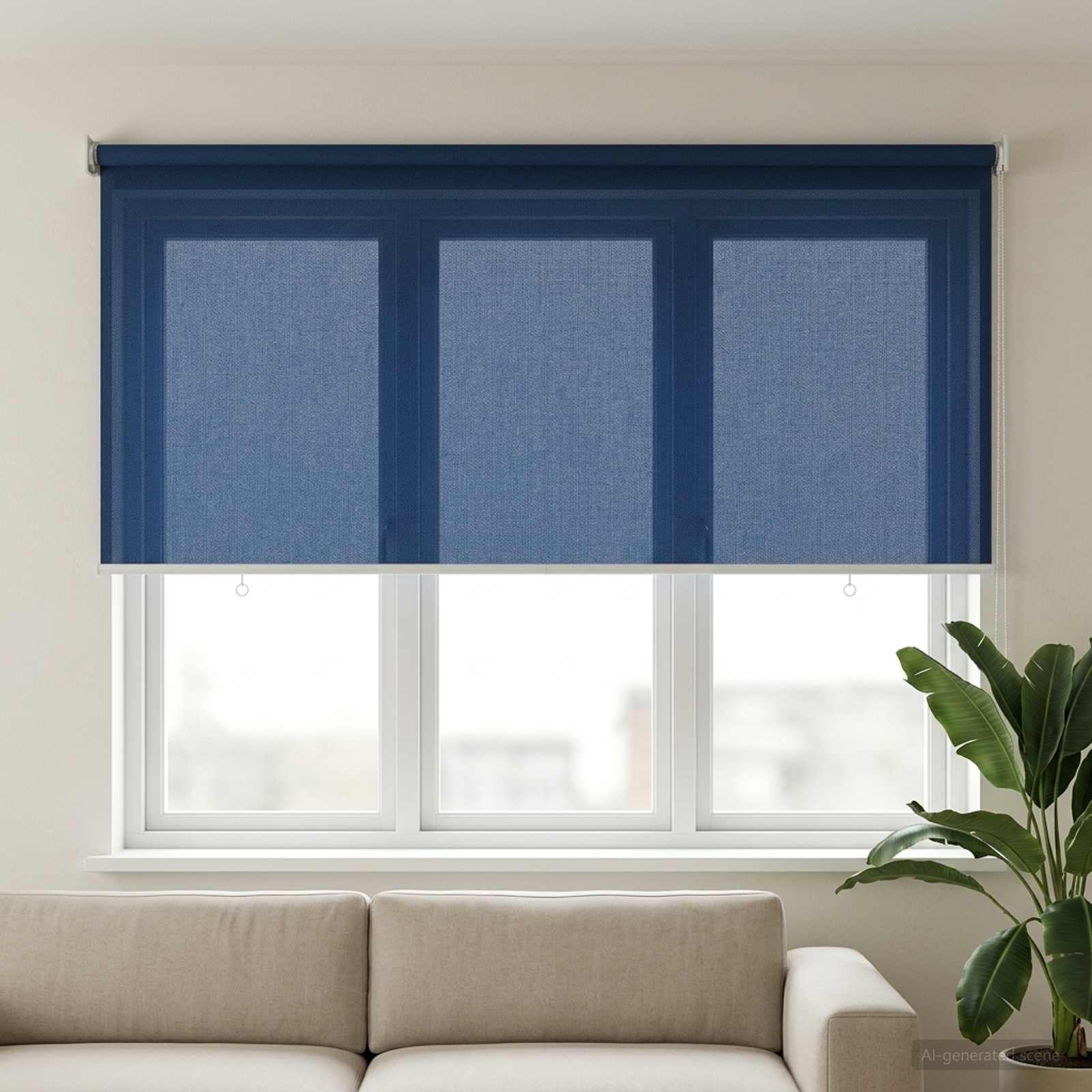 Außenrollo 90% UV-Block Blau 140 x 140 cm HDPE