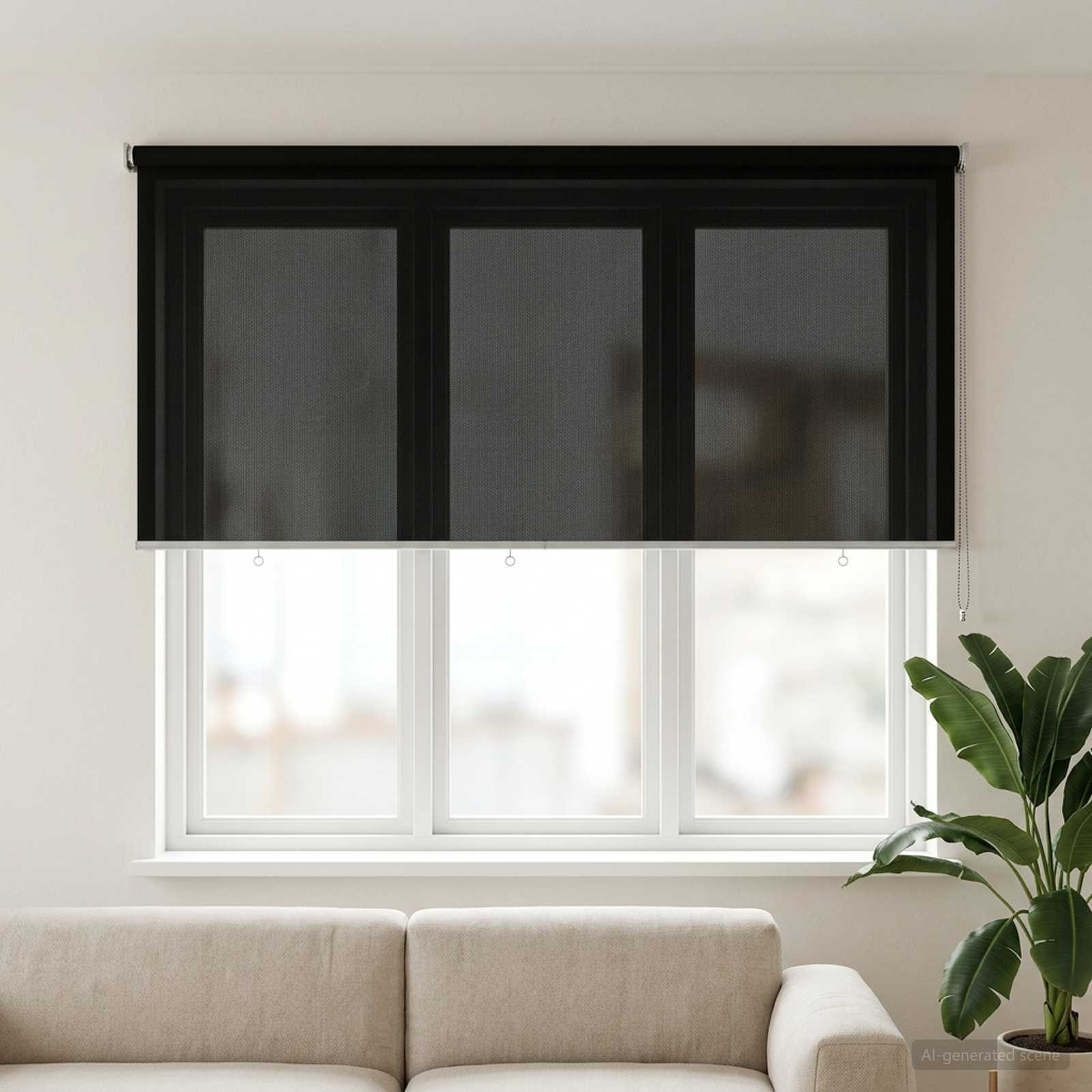 Außenrollo 90% UV-Block Schwarz 200 x 140 cm HDPE