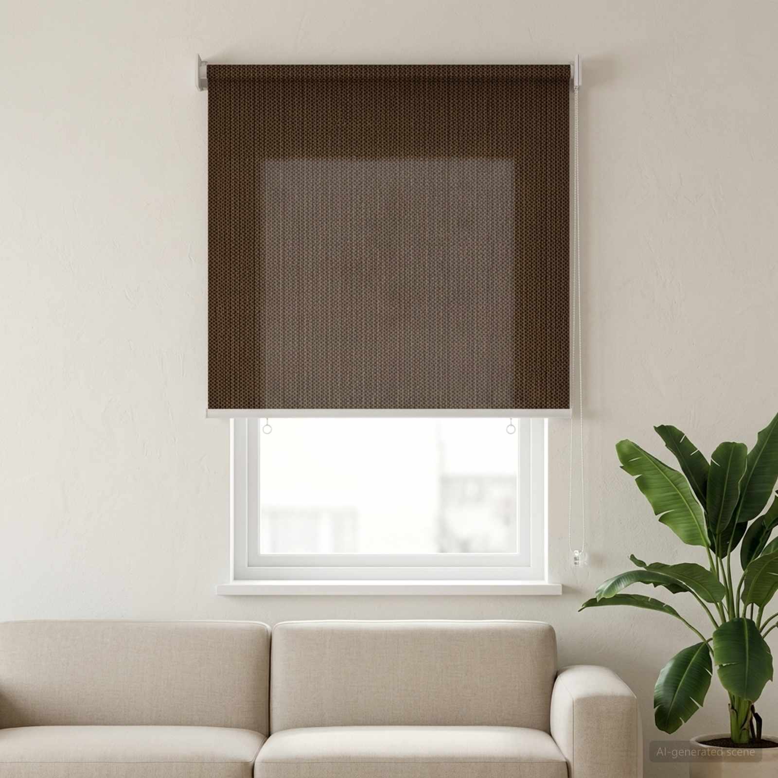 Außenrollo 90% UV-Block Braun 80 x 140 cm HDPE