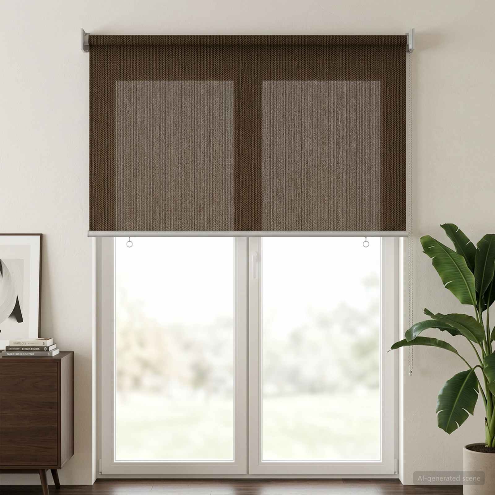 Außenrollo 90% UV-Block Braun 80 x 230 cm HDPE
