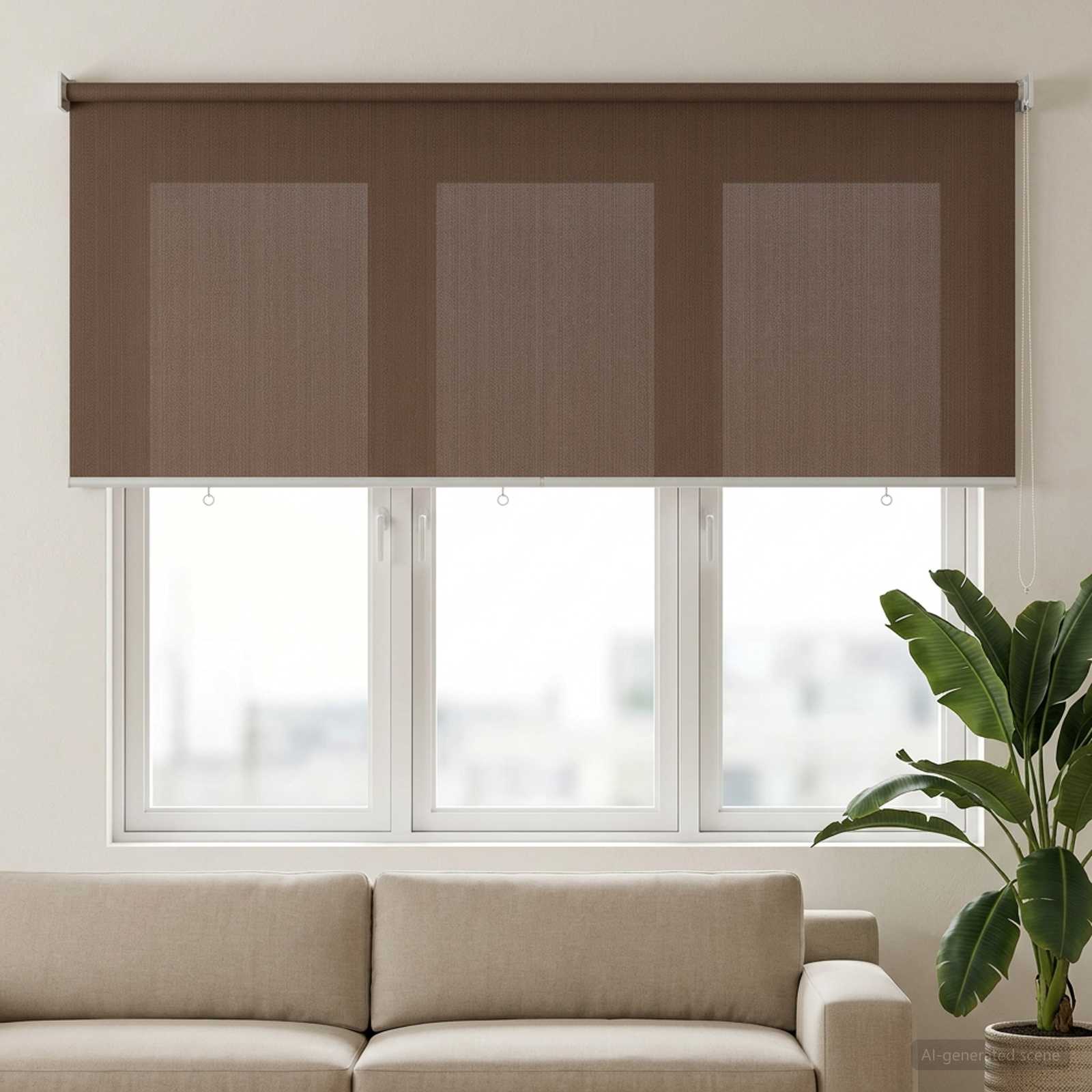 Außenrollo 90% UV-Block Taupe 120 x 140 cm HDPE