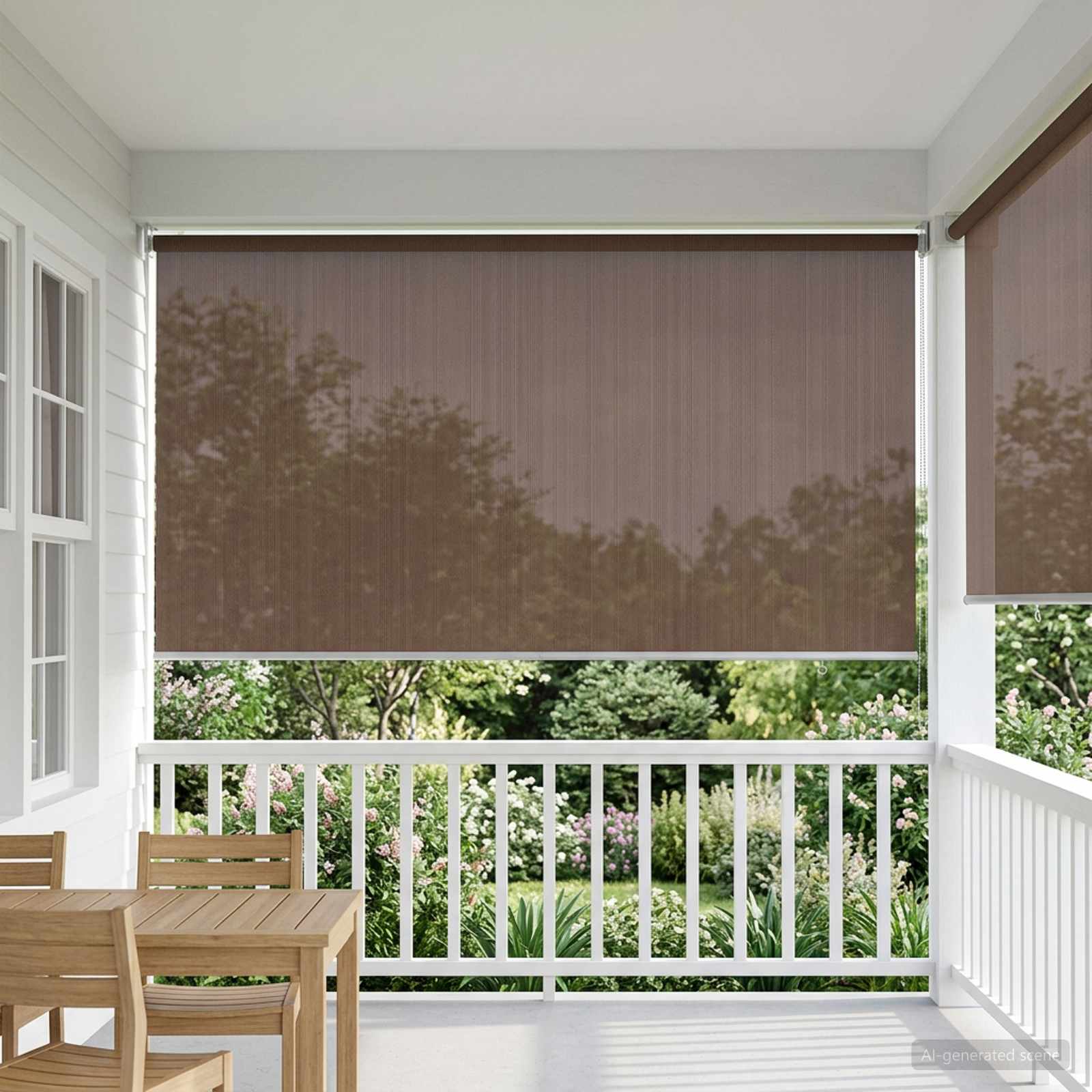 Außenrollo 90% UV-Block Taupe 140 x 230 cm HDPE