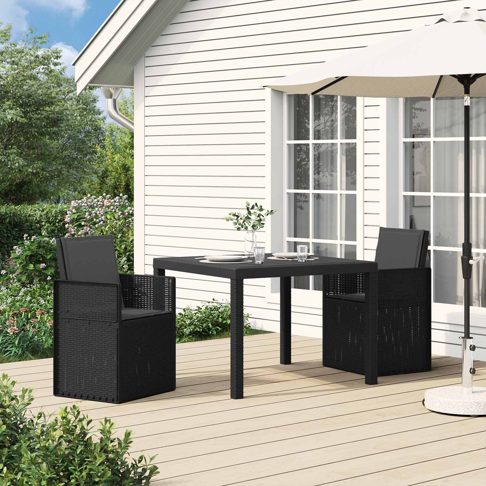 Garten Esszimmerstühle 2 stk. Anthrazit PP
