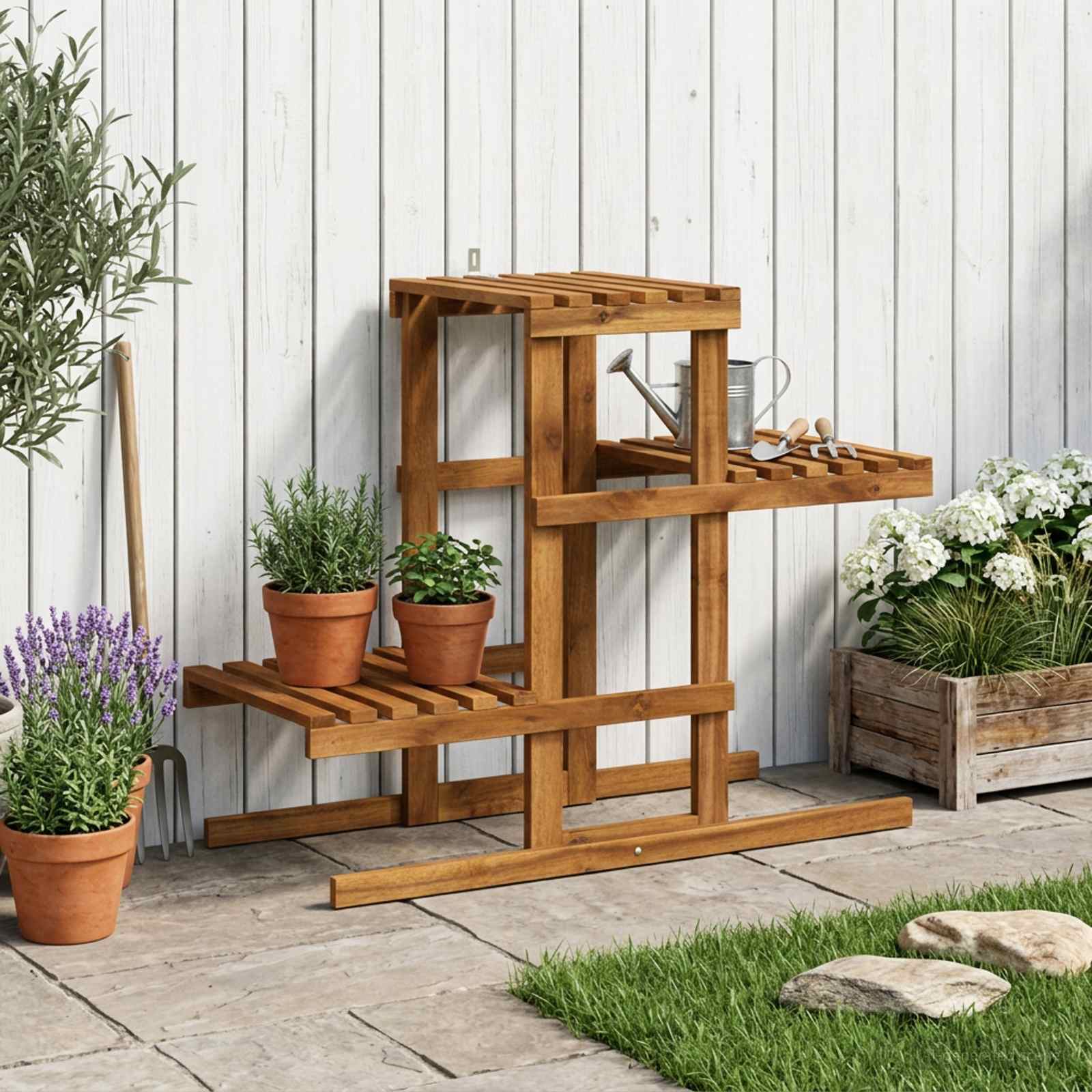 Pflanzenständer Natur 82 x 36 x 60 cm Massivholz Akazie