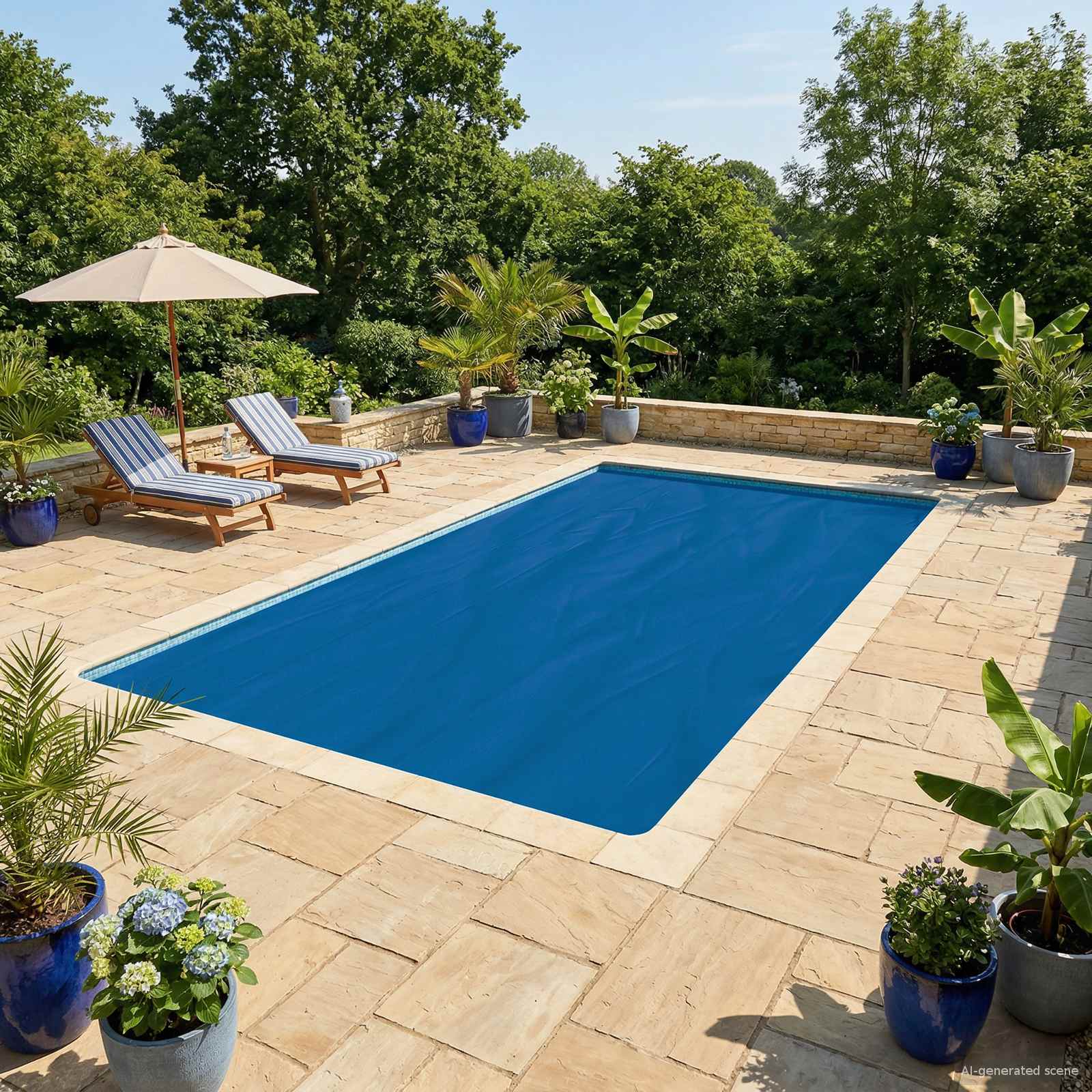 Solar Poolabdeckung Hochwertig 732 x 366 cm 200 μm Quadratisch