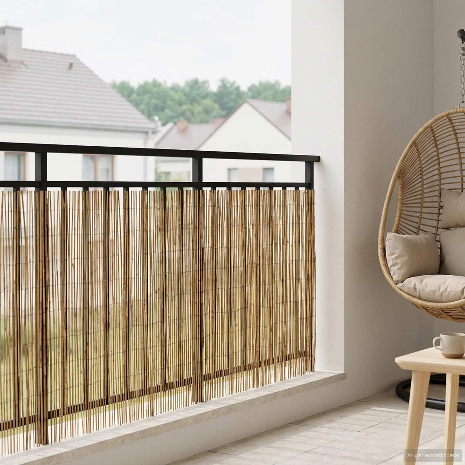 Gartenzaun Kohlenstoff 600 x 90 cm Schilf