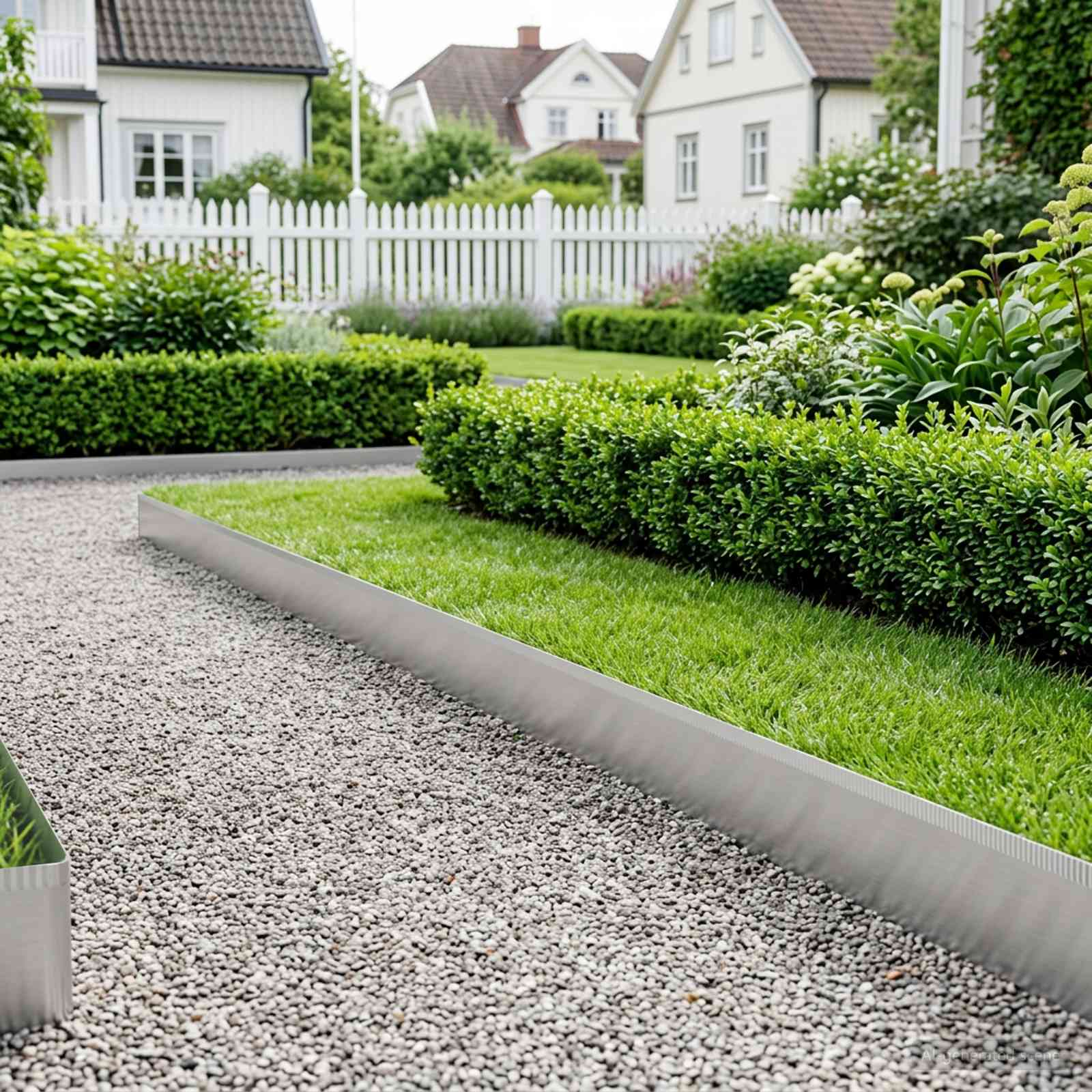 Rasenkante 5 m x 30 cm Verzinkter Stahl Silber