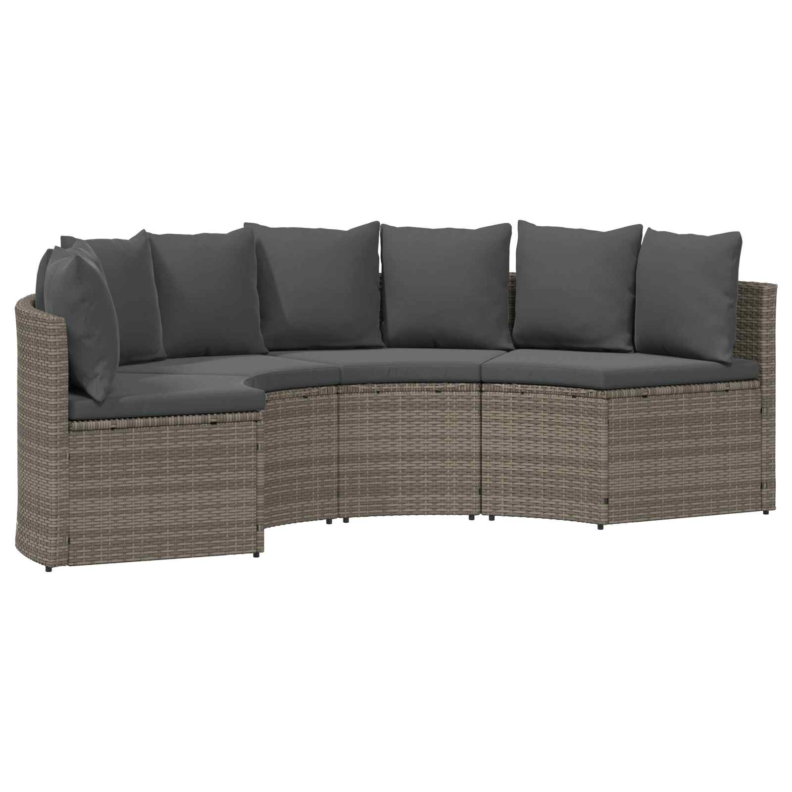 Sofa Set 2 stk. Grau Massives Akazienholz und Poly Rattan