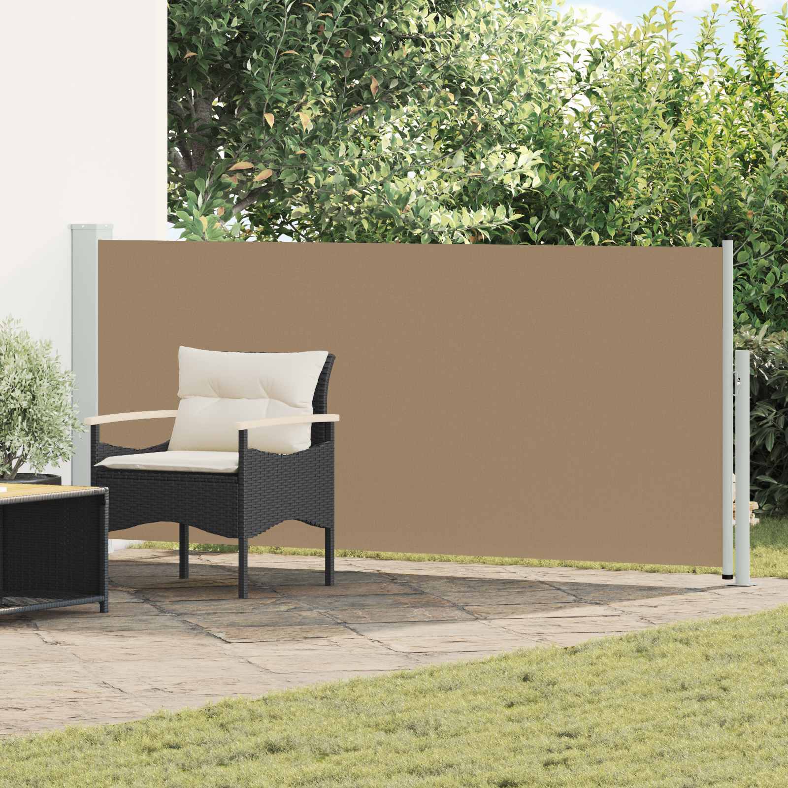 Ausziehbare Seitenmarkise 120 x 300 cm Polyester Rechteckig