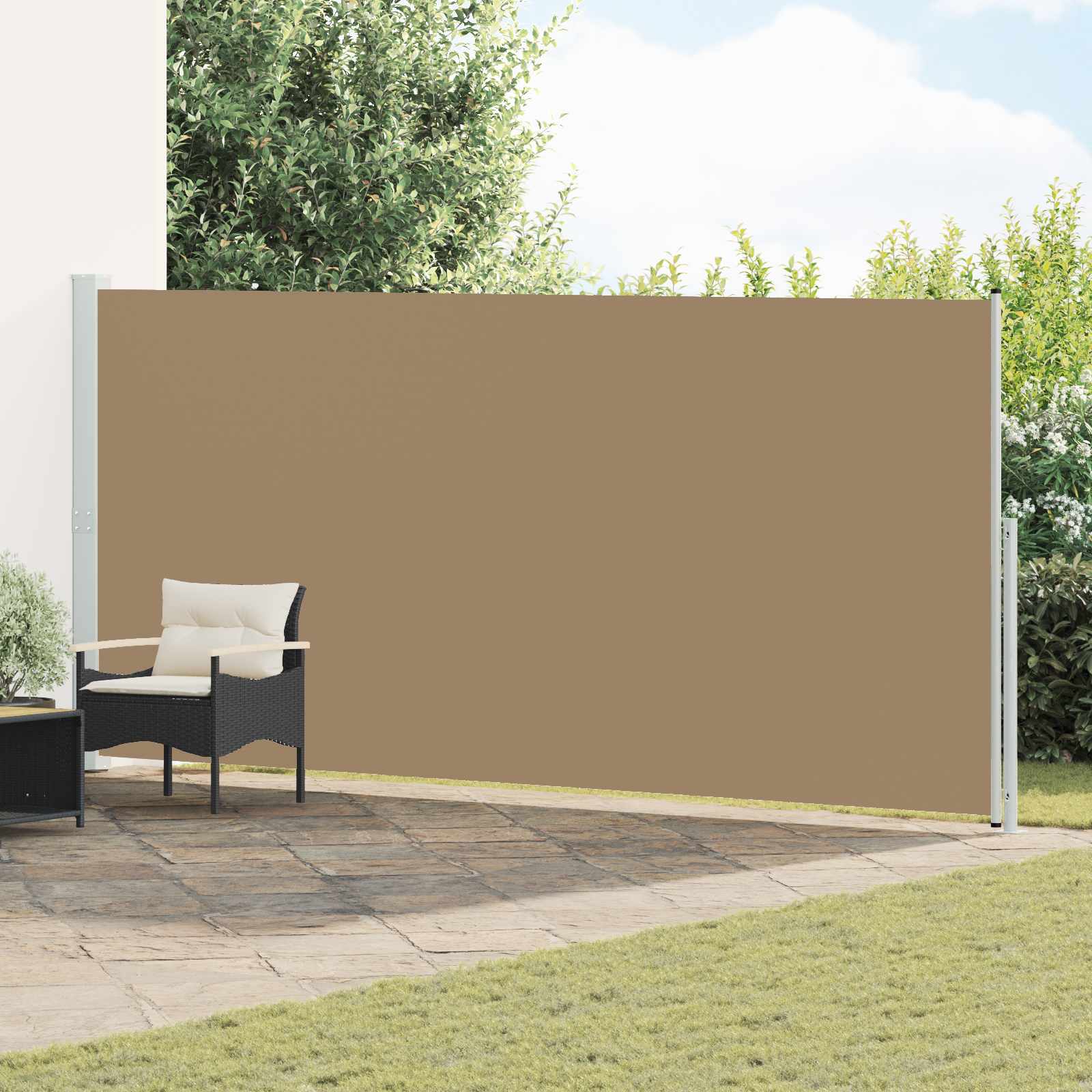 Ausziehbare Seitenmarkise 200 x 600 cm Polyester Rechteckig