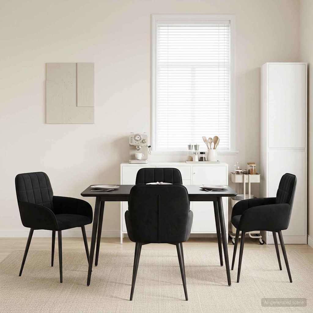 Esszimmerstühle 4 stk. Samt Schwarz 57 x 50 x 85 cm