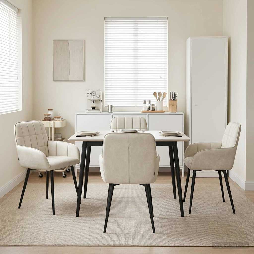 Esszimmerstühle 4 stk. Samt Creme 57 x 50 x 85 cm