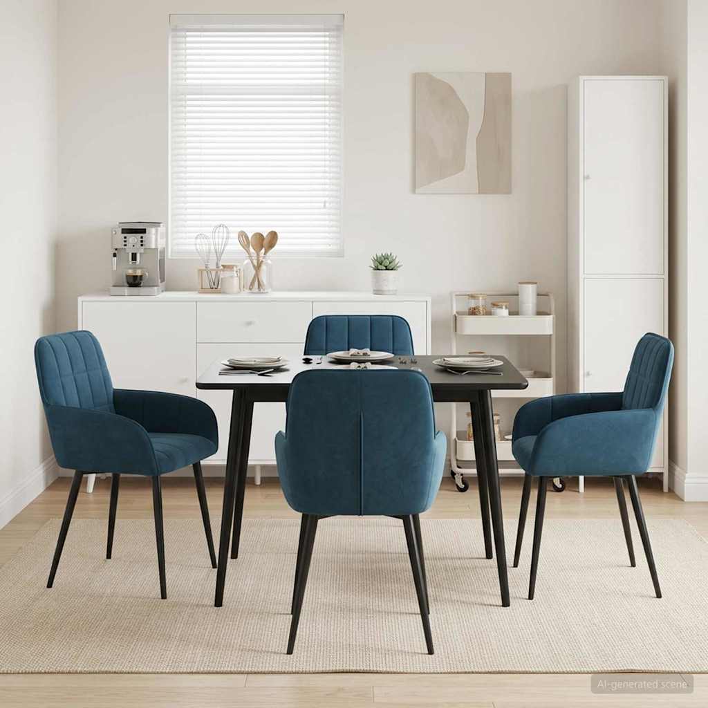 Esszimmerstühle 4 stk. Samt Blau 57 x 50 x 85 cm
