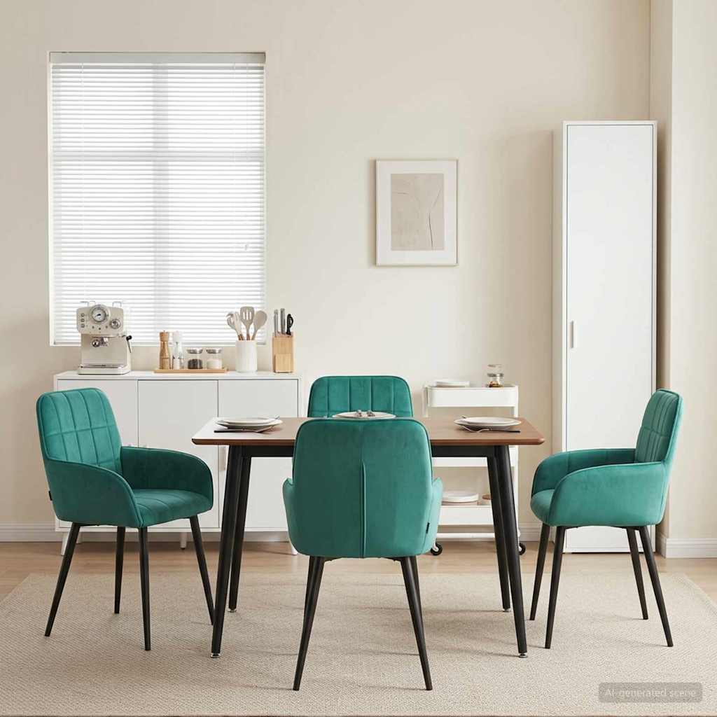 Esszimmerstühle 4 stk. Samt Türkis 57 x 50 x 85 cm