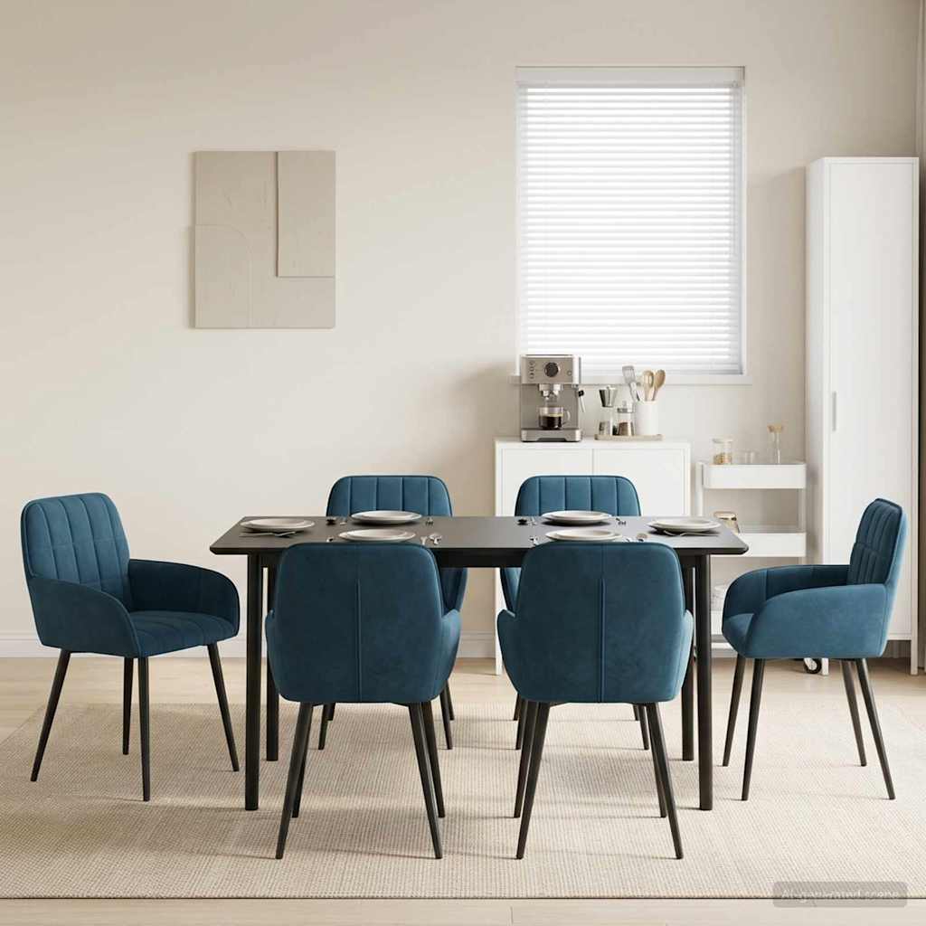 Esszimmerstühle 6 stk. Samt Blau 57 x 50 x 85 cm