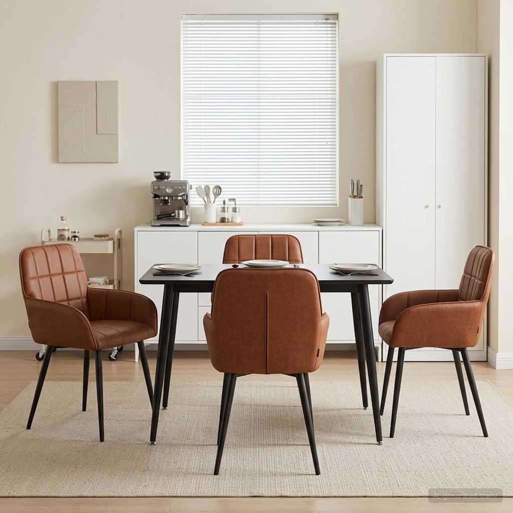 Esszimmerstühle 4 stk. Kunstleder Braun 57 x 50 x 85 cm