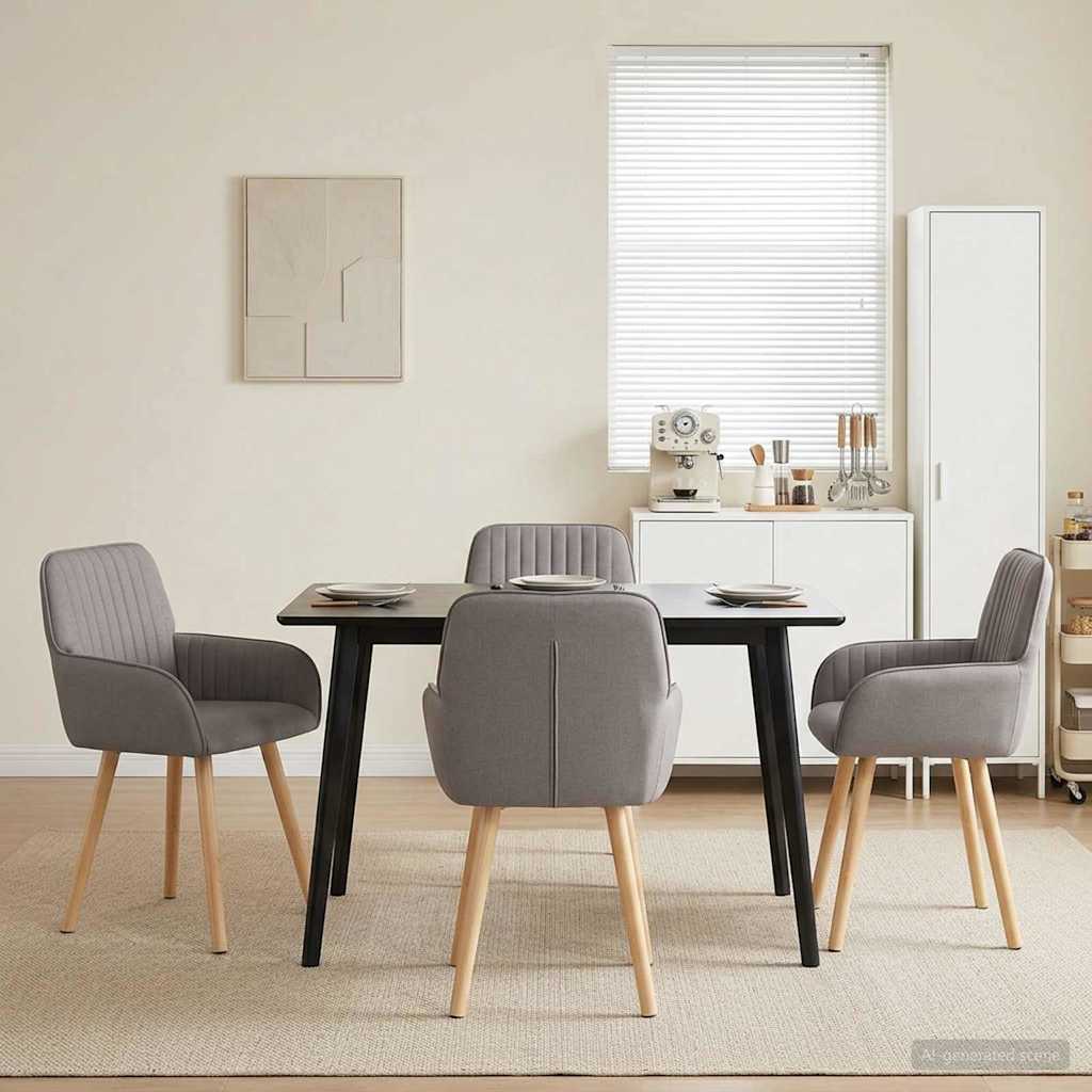 Esszimmerstühle 4 stk. Stoff Taupe 56,5 x 50 x 87,5 cm