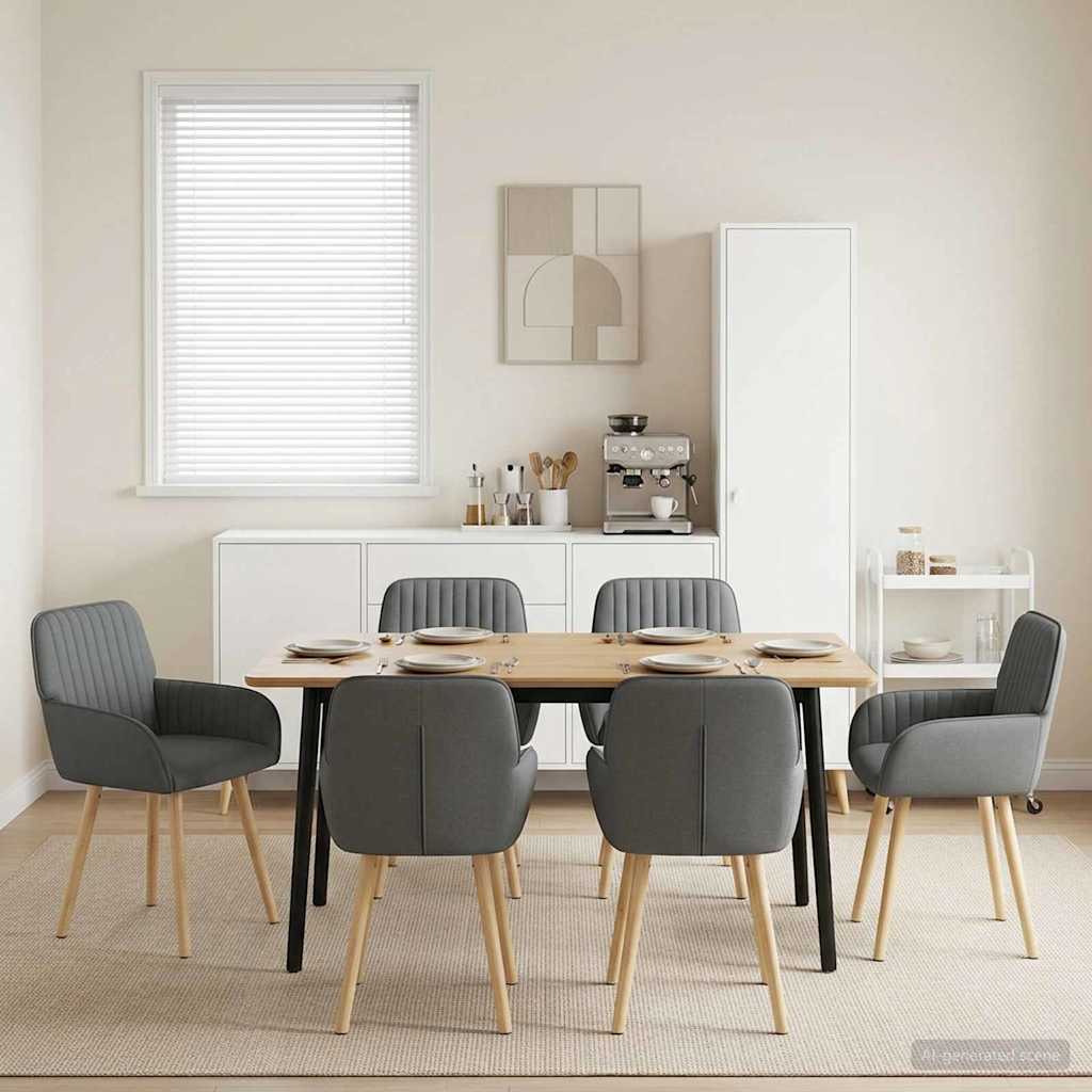 Esszimmerstühle 6 stk. Stoff Dunkelgrau 56,5 x 50 x 87,5 cm