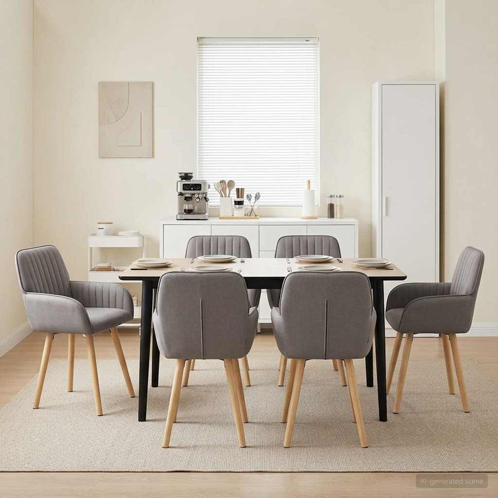 Esszimmerstühle 6 stk. Stoff Taupe 56,5 x 50 x 87,5 cm