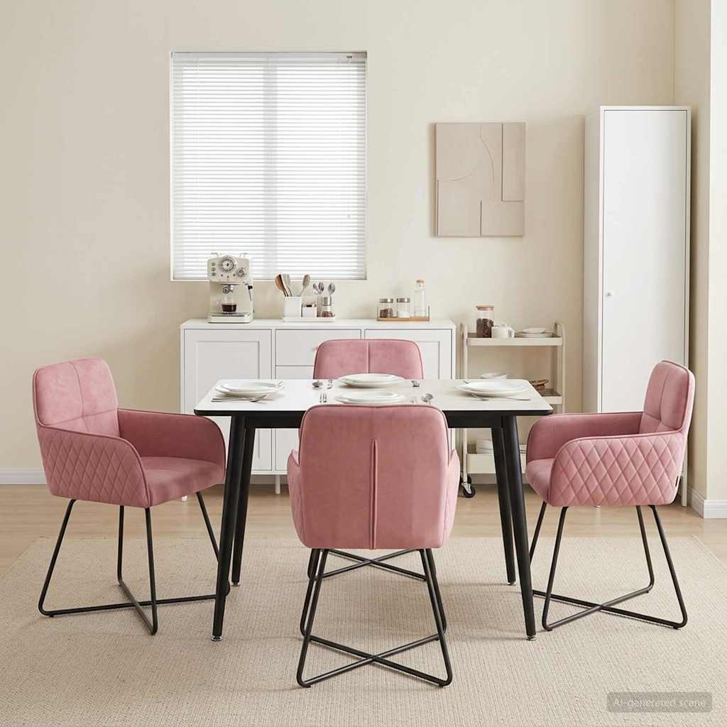 Esszimmerstühle 4 stk. Samt Rosa 59 x 56,5 x 86 cm
