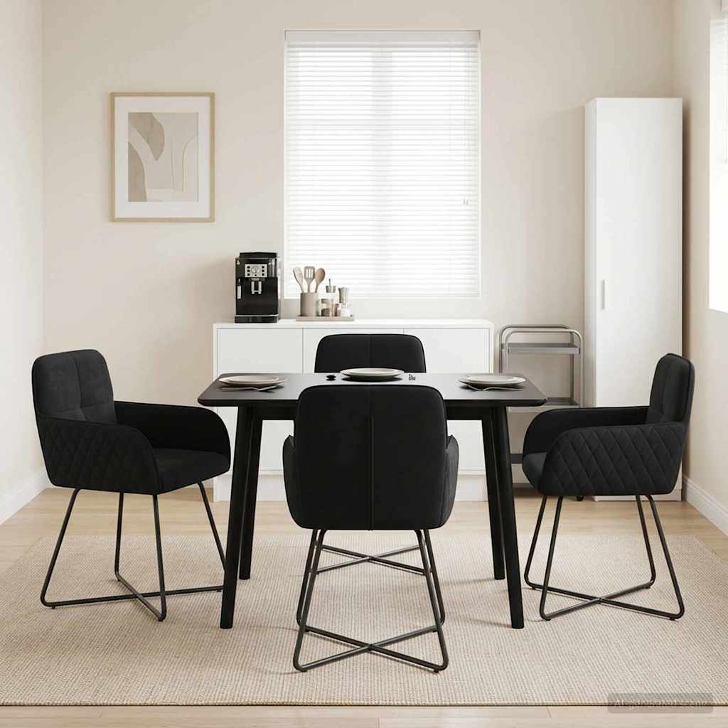 Esszimmerstühle 4 stk. Samt Schwarz 59 x 56,5 x 86 cm