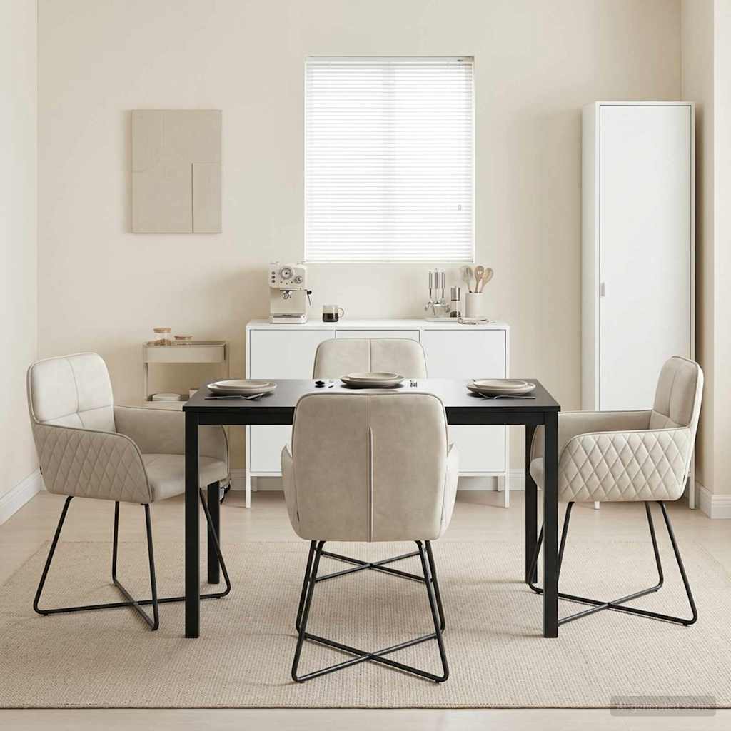 Esszimmerstühle 4 stk. Samt Creme 59 x 56,5 x 86 cm