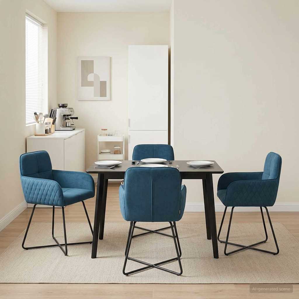 Esszimmerstühle 4 stk. Samt Blau 59 x 56,5 x 86 cm