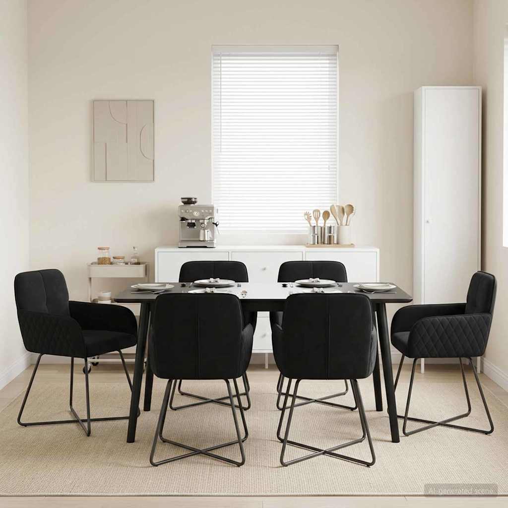 Esszimmerstühle 6 stk. Samt Schwarz 59 x 56,5 x 86 cm