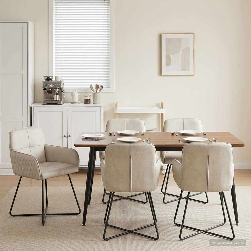 Esszimmerstühle 6 stk. Samt Creme 59 x 56,5 x 86 cm