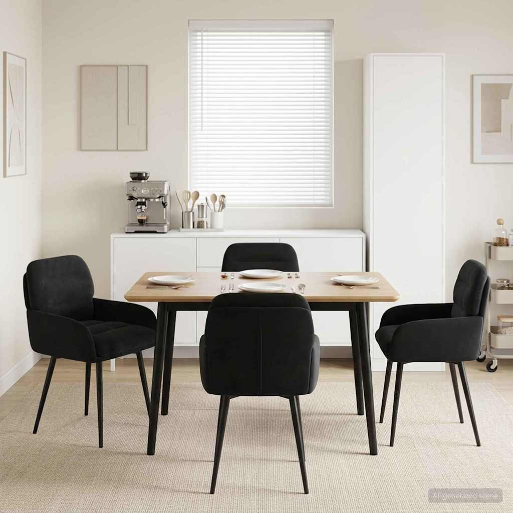 Esszimmerstühle 4 stk. Samt Schwarz 59 x 59,5 x 90 cm