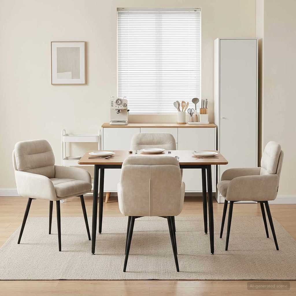 Esszimmerstühle 4 stk. Samt Creme 59 x 59,5 x 90 cm