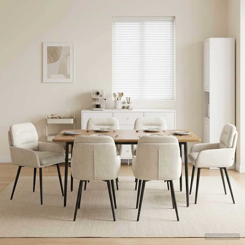 Esszimmerstühle 6 stk. Samt Creme 59 x 59,5 x 90 cm