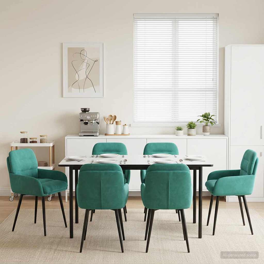 Esszimmerstühle 6 stk. Samt Türkis 59 x 59,5 x 90 cm